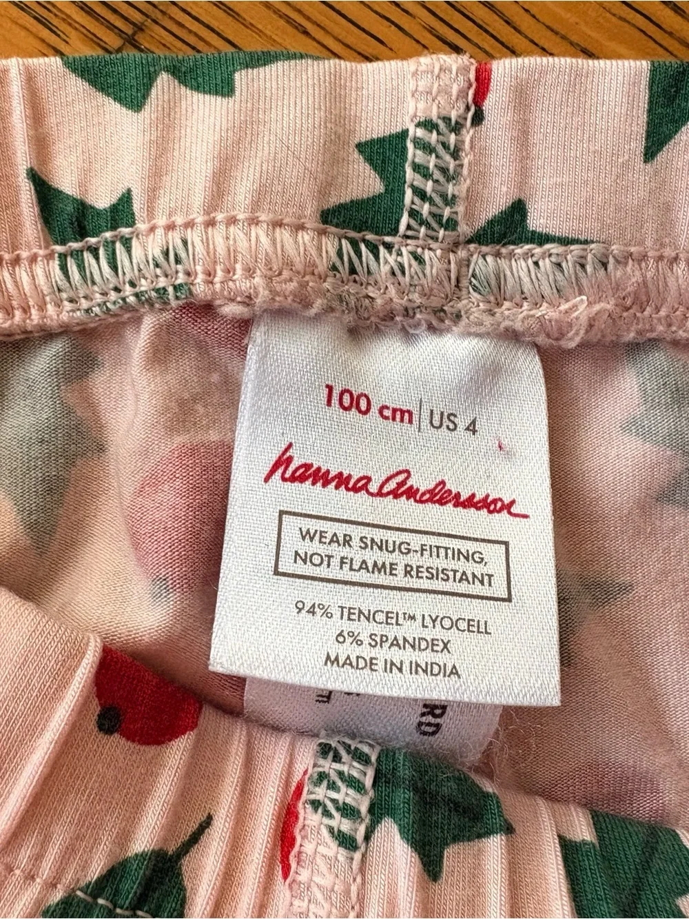 Hanna Andersson White Pajama Set with Red Cherry and Green Leaf Print